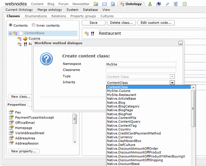 create class choose content class dialog create class choose content class dialog