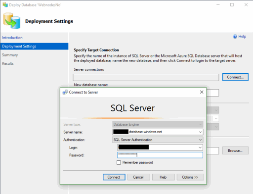 Deploying a SQL database to Azure with SQL Server Management Studio -  Relatude Developer Community