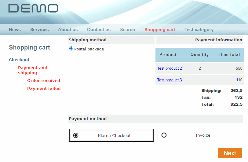 Example checkout Example checkout